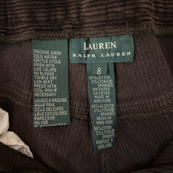 Lauren Ralph Lauren Brown Corduroy Pants High Rise Straight Leg Women’s Sz 8 VTG - Picture 2 of 5